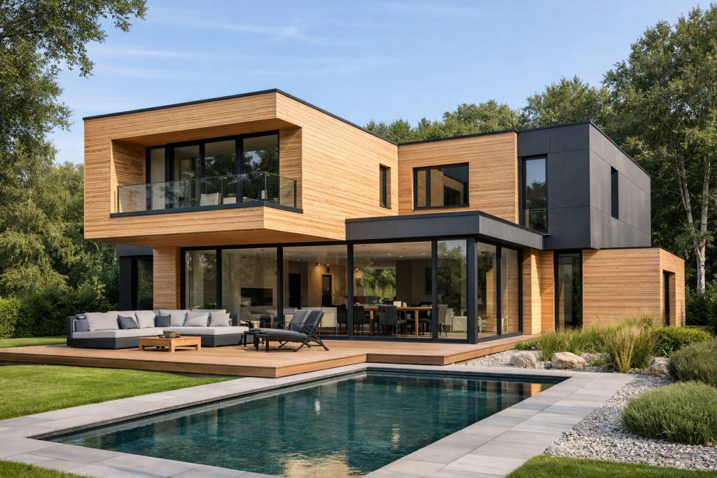 Comment concevoir une maison contemporaine en bois alliant performances thermiques et esthétique épurée